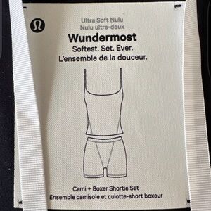 Lululemon Wundermost Ultra-Soft Nulu Cami & Boxer Shortie Set Lounge Black Sz XL